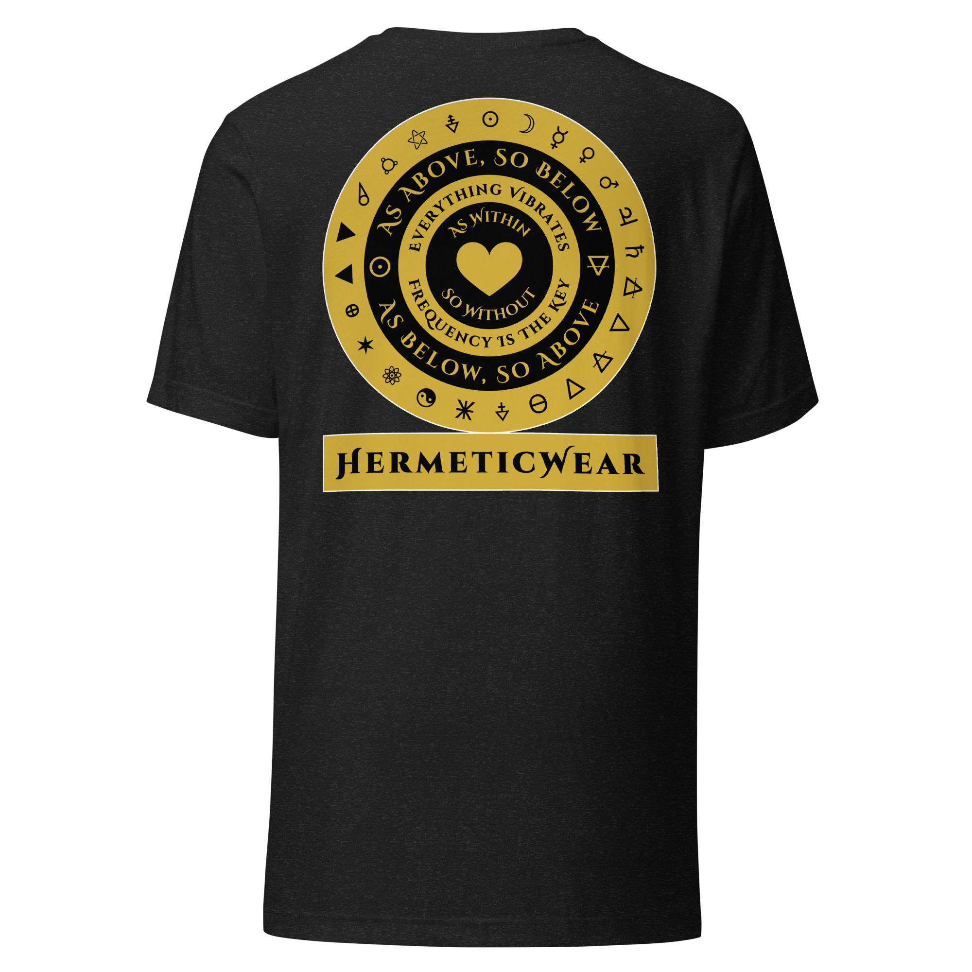 Hermetic Wear Symbolic Geometry Tee – Spiritual Philosophy & Sacred Design Gold Black - Image 2