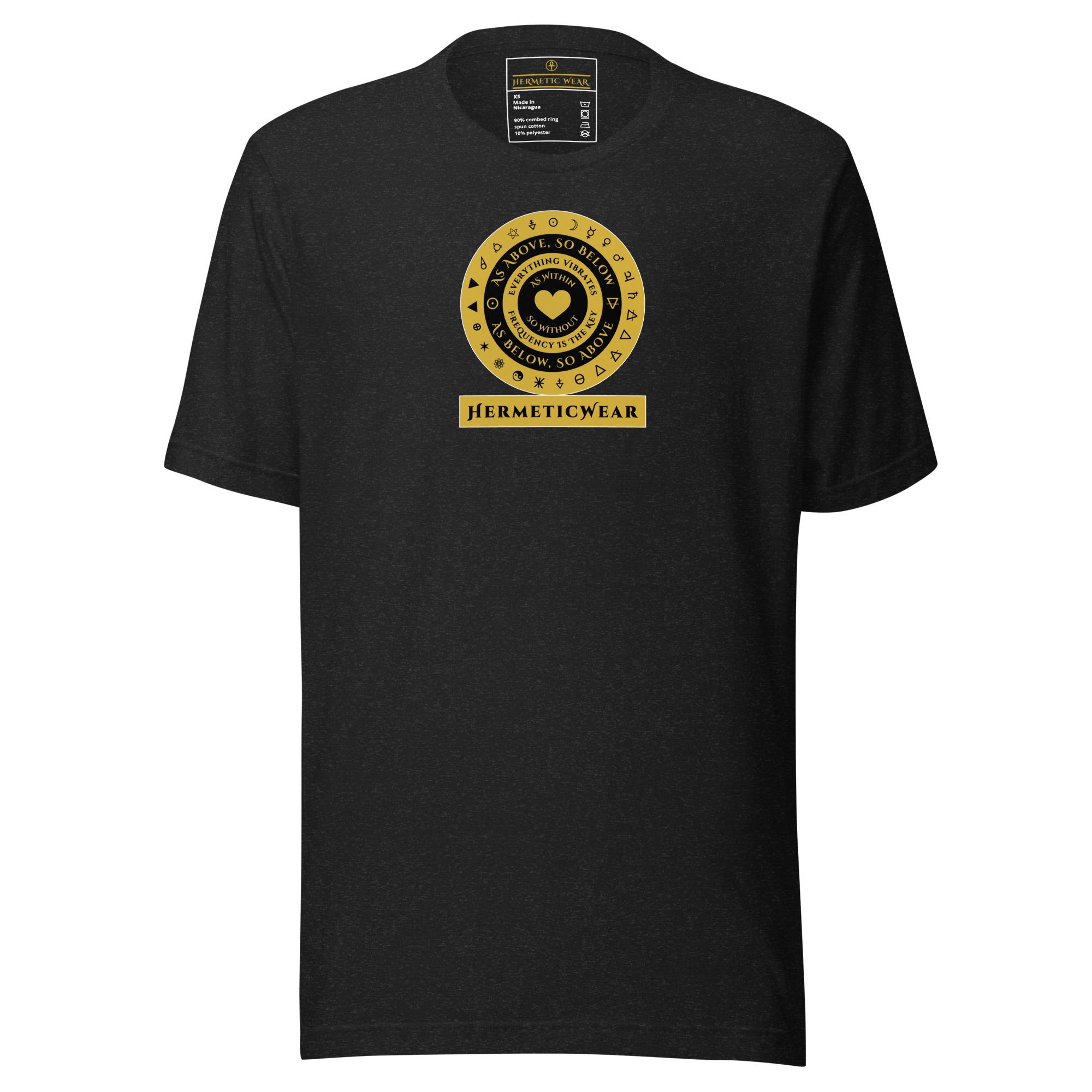 Hermetic Wear Symbolic Geometry Tee – Spiritual Philosophy & Sacred Design Gold Black